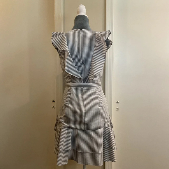 🤍 RACHEL Rachel Roy Felicia Blue Striped Nautical Cotton Dress - Picture 6 of 6